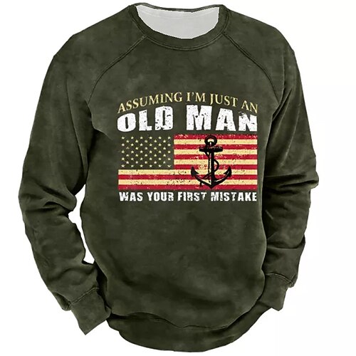 

Men's Unisex Sweatshirt Pullover Graphic Prints National Flag Patchwork Print Daily Sports Holiday 3D Print Streetwear Designer Casual Clothing Apparel Hoodies Sweatshirts Long Sleeve Army Green
