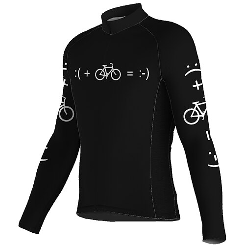 

21Grams Men's Cycling Jersey Long Sleeve Bike Top with 3 Rear Pockets Mountain Bike MTB Road Bike Cycling Breathable Quick Dry Moisture Wicking Reflective Strips Black Red Graphic Polyester Spandex