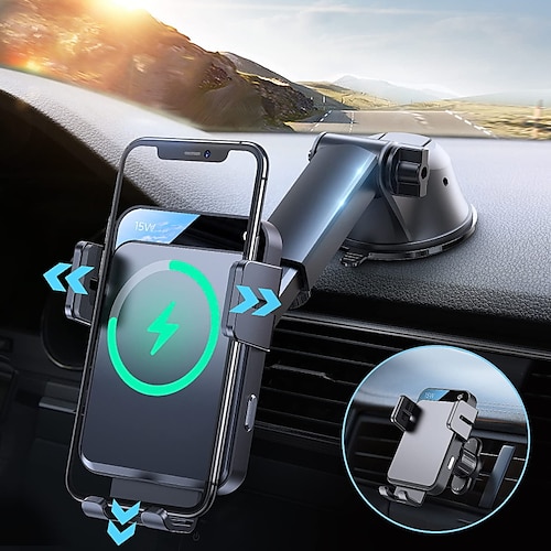 

Wireless Car Charger JOYROOM 15W Qi Fast Charging Car Charger Phone Holder Mount Auto-Clamping Alignment Windshield Dashboard Air Vent Cell Phone Holder for iPhone 13 Pro Max 12 11 Galaxy S22/S20