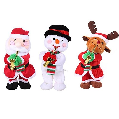 

Amazonas neues elektrisches Weihnachtsspielzeug bläst Saxophon Santa Elch Schneemann singt und dreht Spielzeug