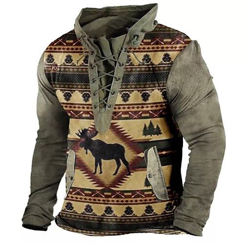 

Men's Unisex Pullover Hoodie Sweatshirt Pullover Brown Hooded Animal Graphic Prints Lace up Print Casual Daily Sports 3D Print Streetwear Designer Casual Spring & Fall Clothing Apparel Hoodies