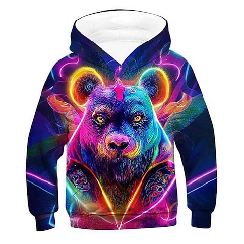 

Kids Boys Hoodie Graphic Outdoor 3D Print Long Sleeve Pocket Fashion 3-12 Years Winter Multicolor