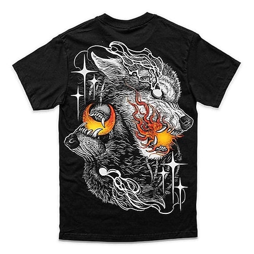 

Men's Unisex T shirt Tee Animal Wolf Graphic Prints Crew Neck Black 3D Print Outdoor Street Short Sleeve Print Clothing Apparel Sports Designer Casual Big and Tall / Summer / Summer