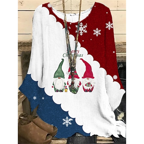 

Women's Plus Size Tops Christmas Pullover Sweatshirt Hoodie Sweatshirt Skull Hat Long Sleeve Crewneck Casual Festival Halloween Cotton Fall Winter Green Pink