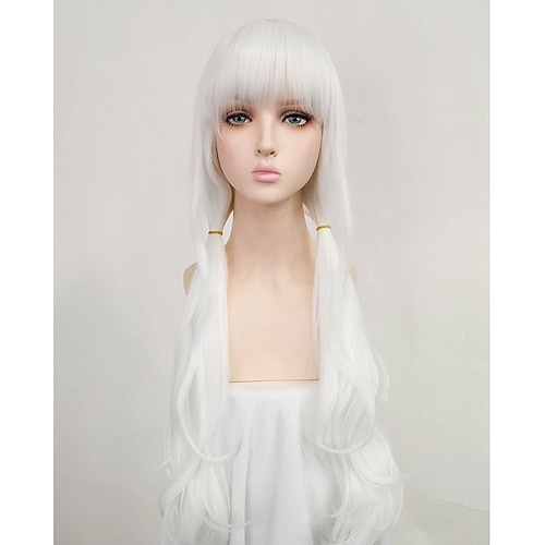 

Danganronpa V3 Killing Harmony Yonaga Angie Long White Cosplay Party Wigs