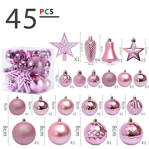 

Christmas Decorations 45pcs Tree Top Star Christmas Ball Christmas Tree Pendant Set Gift Package