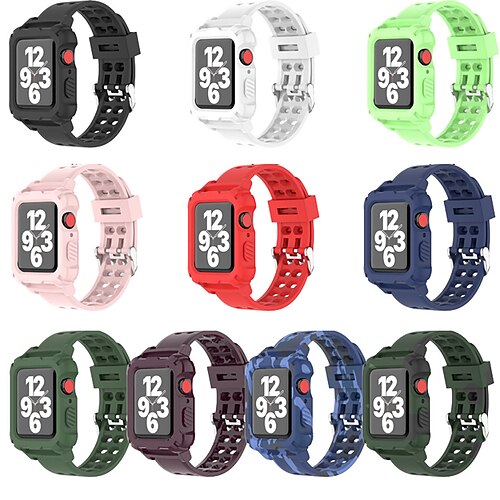 

Cinturino per orologio intelligente con custodia Compatibile con Apple iWatch Apple Watch Ultra 49mm Series 8 7 6 5 4 3 2 1 SE per Orologio intelligente Cinghia Polsino Silicone Transparente