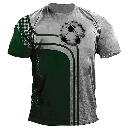 

Men's Unisex T shirt Tee Football Graphic Prints Crew Neck Green 3D Print Outdoor Street Short Sleeve Print Clothing Apparel Vintage Sports Designer Casual / Summer / Summer