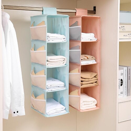 

Oxford Cloth Washable Wardrobe Multi-layer Foldable Hanging Bra Storage Hanging Bag Underwear Sock Storage Bag
