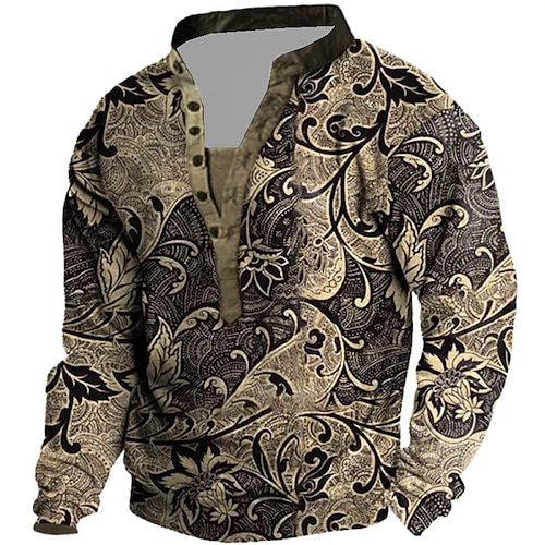 

Men's Unisex Sweatshirt Pullover Button Up Hoodie Green Blue Purple Brown Gray Standing Collar Graphic Prints National Flag Print Casual Daily Sports 3D Print Streetwear Designer Casual Spring & Fall