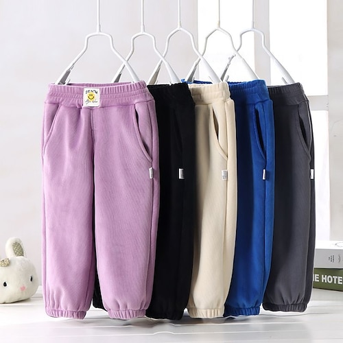 

pantaloni da bambina grigio tinta unita autunno inverno sport attivo 2-12 anni