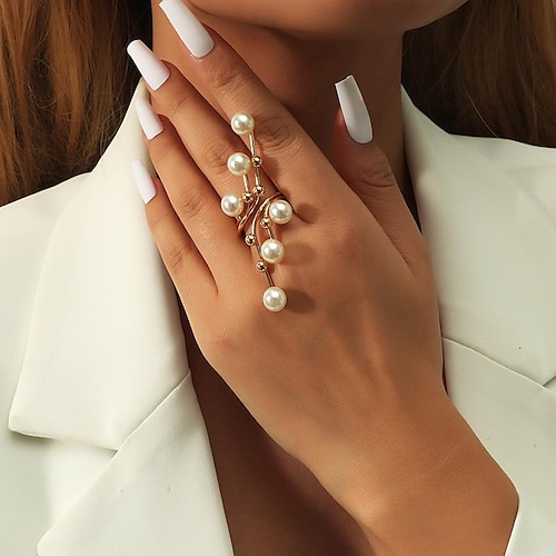 

european and american fashion trend pearl geometric ring personality exaggerated creative ring wish aliexpress hot style