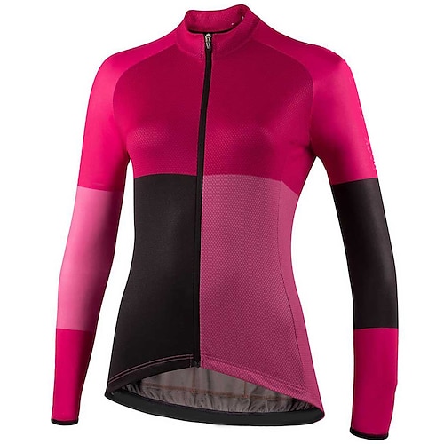 

21Grams Women's Cycling Jersey Long Sleeve Bike Top with 3 Rear Pockets Mountain Bike MTB Road Bike Cycling Breathable Quick Dry Moisture Wicking Reflective Strips Army Green Burgundy Blue Color Block