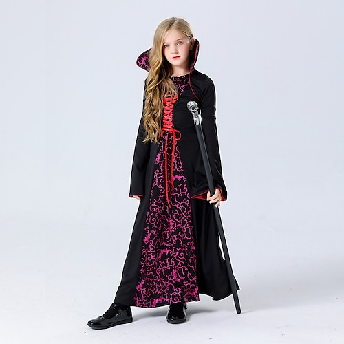 

Witch Dress Cosplay Costume Adults' Girls' Dresses Masquerade Festival / Holiday Polyster Black Easy Carnival Costumes Solid Color