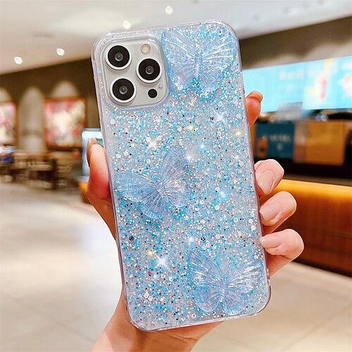 iPhone XS / X Cover - Blue - Square Bling Diamond Glitter Soft TPU