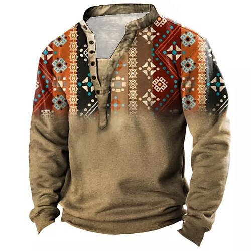 

Men's Unisex Sweatshirt Pullover Button Up Hoodie Graphic Prints Print Casual Daily Sports 3D Print Boho Streetwear Designer Clothing Apparel Hoodies Sweatshirts Long Sleeve Brown