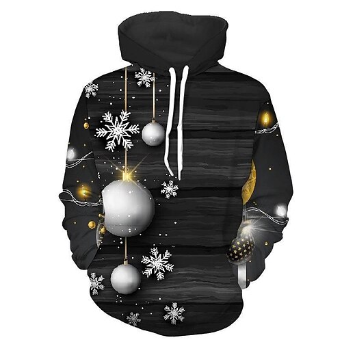

Men's Unisex Pullover Hoodie Sweatshirt Black Hooded Graphic Prints Snowflake Print Daily Sports 3D Print Streetwear Designer Casual Spring & Fall Clothing Apparel Hoodies Sweatshirts Long Sleeve