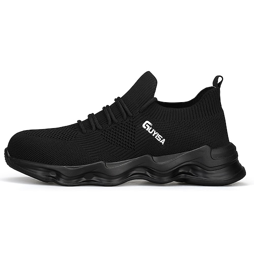 

Men's Safety Shoe Boots Plus Size Sporty Casual Athletic Safety Shoes Tissage Volant Booties / Ankle Boots Black Fall Spring