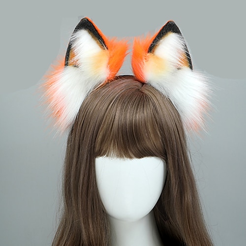 

Furry Fox Wolf Headband 1pcs Flexible Faux Fur Ears Halloween Party Cosplay Costumes Fursuit Accessory