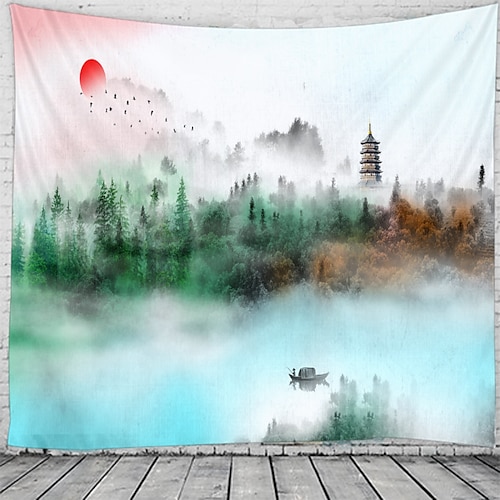 

Landscape Scenery Wall Tapestry Art Decor Blanket Curtain Hanging Home Bedroom Living Room Decoration Beautiful View From The Window