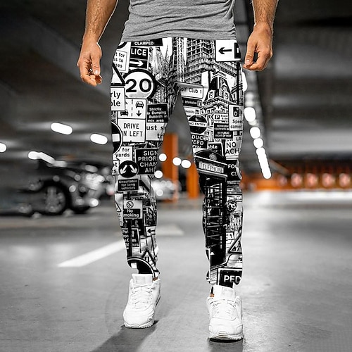 

Men's Sweatpants Joggers Trousers Drawstring Elastic Waist 3D Print Graphic Prints Comfort Breathable Sports Outdoor Casual Daily Streetwear Designer Black Micro-elastic / Elasticity