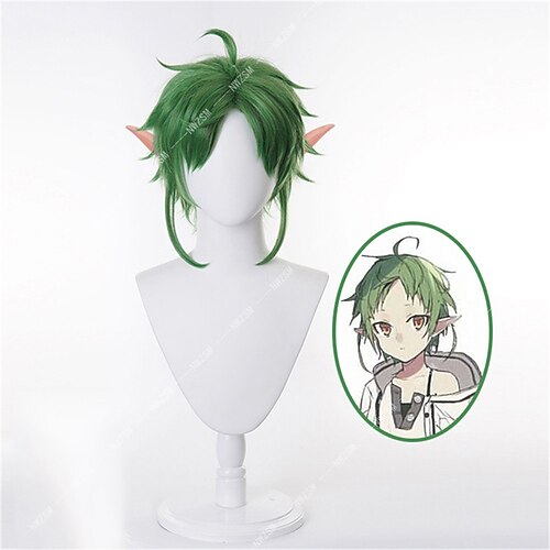 

Anime Sylphiette Greyrat Cosplay Wig Mushoku Tensei Green Short Heat Resistant Synthetic Hair Jobless Reincarnation Role Play
