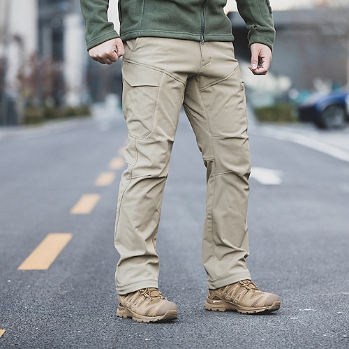 

Men's Cargo Pants Trousers Work Pants Winter Pants Multiple Pockets Solid Color Comfort Warm Casual Daily Streetwear Cotton Blend Sports Fashion Black Grey Micro-elastic