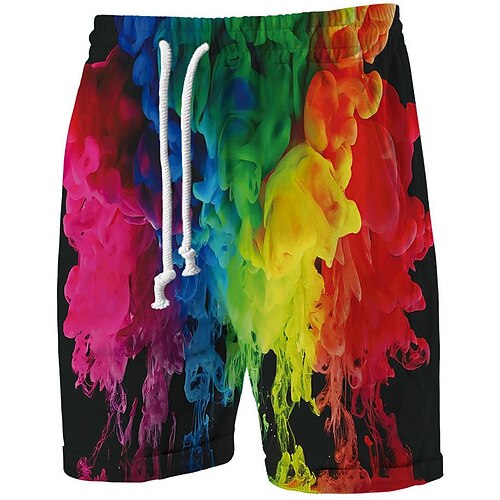 

Men's Sweat Shorts Beach Shorts Terry Shorts Drawstring Elastic Waist 3D Print Graphic Breathable Soft Short Casual Daily Holiday Cotton Blend Sports Designer Rainbow Micro-elastic