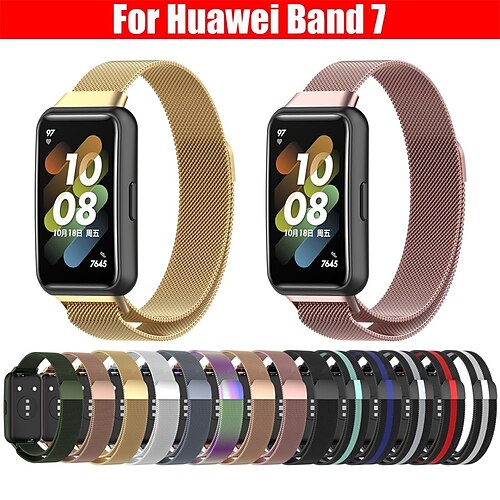 

Bracelet de montre en métal pour huawei band 7 bracelet en acier inoxydable sangle ceinture bracelet de remplacement bracelet en métal accessoires de montre