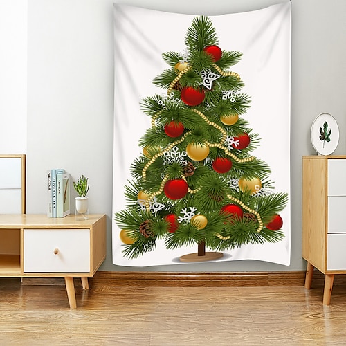 

Christmas Day Party Christmas Tree Wall Tapestry Art Decor Blanket Curtain Hanging Home Bedroom Living Room Decor