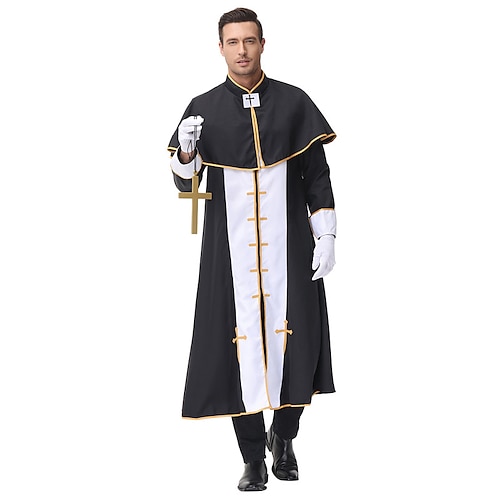 

Pastor Cosplay Costume Masquerade Adults' Men's Performance Masquerade Festival / Holiday Polyster Black Men's Easy Carnival Costumes Solid Color / Leotard / Onesie / Shawl / Leotard / Onesie / Shawl