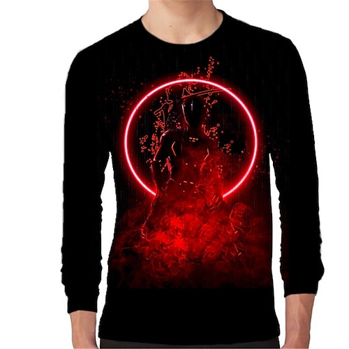 

Kids Boys Halloween T shirt Graphic Outdoor 3D Print Long Sleeve Active 3-12 Years Winter Red