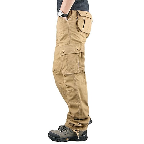 Men's Cargo Pants Cargo Trousers Trousers Work Pants Multi Pocket Plain  Comfort Breathable Casual Daily Streetwear Sports Fashion ArmyGreen Grass  Gree