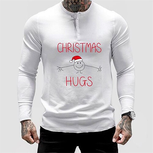 

Men's T shirt Tee Graphic Letter Crew Neck White Hot Stamping Street Daily Long Sleeve Button-Down Print Clothing Apparel Fashion Designer Casual Comfortable / Sports