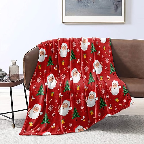 

Christmas Decoration Flannel Fleece Blanket Unicorn Printed Soft And Fluffy Warm Comfortable Foldrable Sherpa Throw Blanket,Christmas Gifts For Kids Women And Adults, Used For Sofa Bed Travel Camping