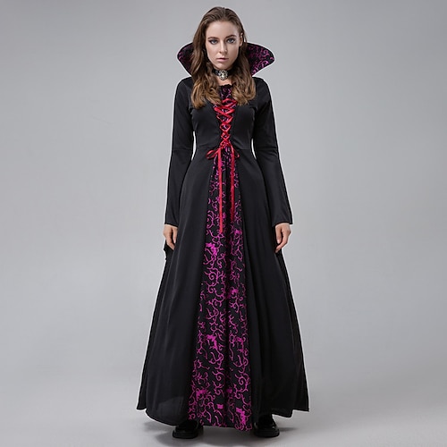 

Vampire Dress Cosplay Costume Adults' Women's Dresses Performance Masquerade Festival / Holiday Polyster Black Women's Easy Carnival Costumes Solid Color