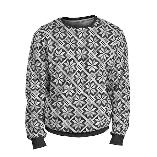 

Men's Unisex Sweatshirt Pullover Gray Crew Neck Graphic Prints Snowflake Print Daily Sports Holiday 3D Print Streetwear Designer Casual Spring & Fall Clothing Apparel Hoodies Sweatshirts Long Sleeve