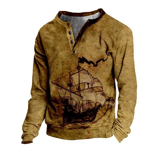 

Kids Boys Sweatshirt Pullover Graphic Long Sleeve V Neck Children Top Outdoor Sweatshirt Vintage Cool Khaki Winter 7-13 Years / Fall
