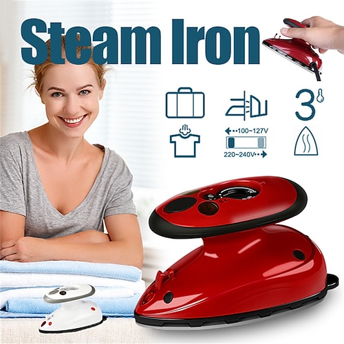

Mini Travel Steam Iron with Dual Voltage, Anti Slip Handle and Non-Stick Teflon Soleplate Iron