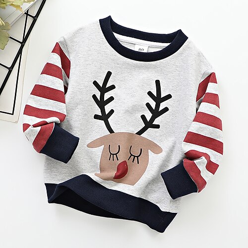

Kids Boys T shirt Animal Daily Long Sleeve Basic Cotton 3-6 Years Fall Black Red Gray
