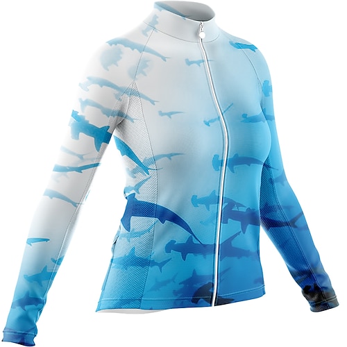 

Women's Cycling Jersey Long Sleeve Bike Jersey with 3 Rear Pockets Mountain Bike MTB Road Bike Cycling Cycling Breathable Ultraviolet Resistant Quick Dry Navy Polyester Sports Clothing Apparel