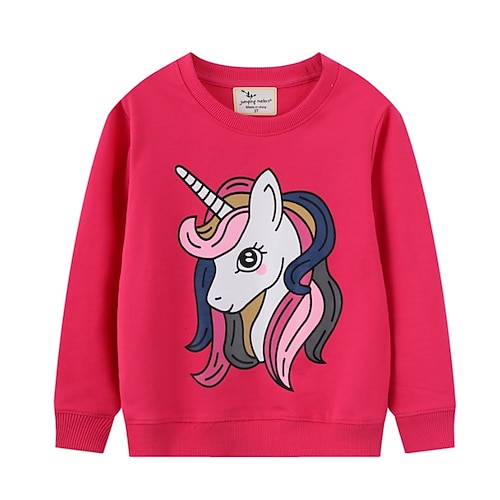 

Kids Unisex Sweatshirt Cartoon School Long Sleeve Adorable 1-5 Years Winter Red