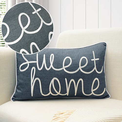 

Letter Embroidered Pillow Cover Sweet Home Quality Cushion Cover for Sofa Bedroom Livingroom