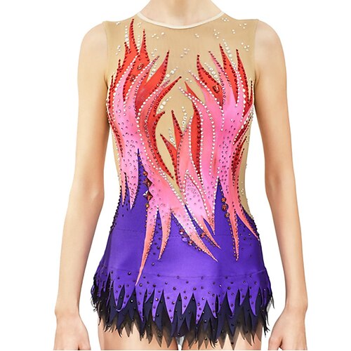 

Rhythmic Gymnastics Leotards Gymnastics Leotards Women's Girls' Bodysuit Stretchy Breathable Sparkly Sleeveless Training Performance Competition Training Athletic Artistic Gymnastics Gymnastics