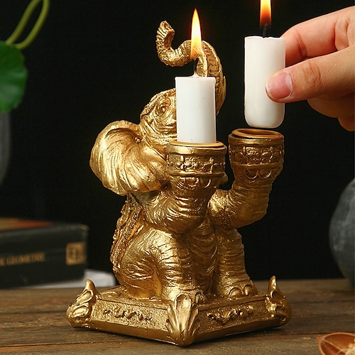

Elephant European Style Resin Candle 1pc Candle Holders