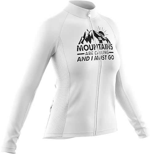 

Women's Cycling Jersey Long Sleeve Bike Jersey with 3 Rear Pockets Mountain Bike MTB Road Bike Cycling Cycling Breathable Ultraviolet Resistant Quick Dry White Polyester Sports Clothing Apparel