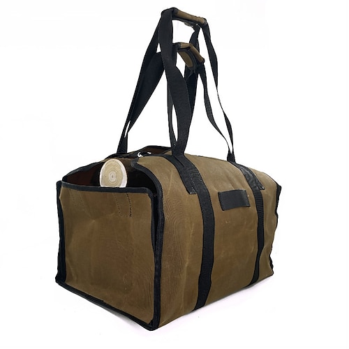 

Firewood Carrier Log Tote Bag Indoor Firewood Totes Holders Fire Wood Carriers Carrying for Outdoor Waxed Durable Wood Tote Fireplace Stove Accessories