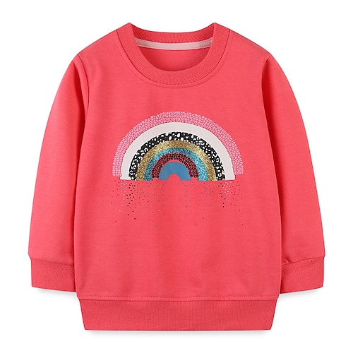 

Kids Girls' Sweatshirt Cartoon School Long Sleeve Active 2-8 Years Winter Pink