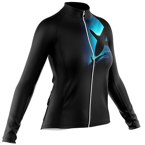 

Women's Cycling Jersey Long Sleeve Bike Jersey with 3 Rear Pockets Mountain Bike MTB Road Bike Cycling Quick Dry Black Sports Clothing Apparel / Stretchy