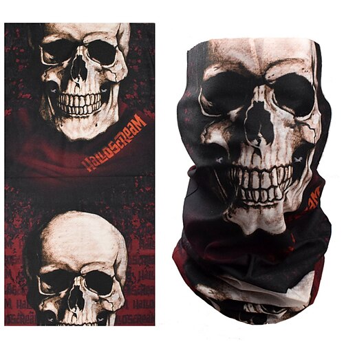 

Halloween skull mask seamless riding sunscreen face towel multi-functional sports scarf half-grimace headscarf